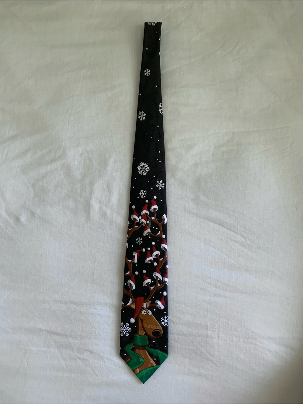 Vintage Hallmark Yule Tie Greetings Reindeer Christmas Novelty Necktie